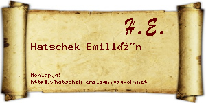 Hatschek Emilián névjegykártya